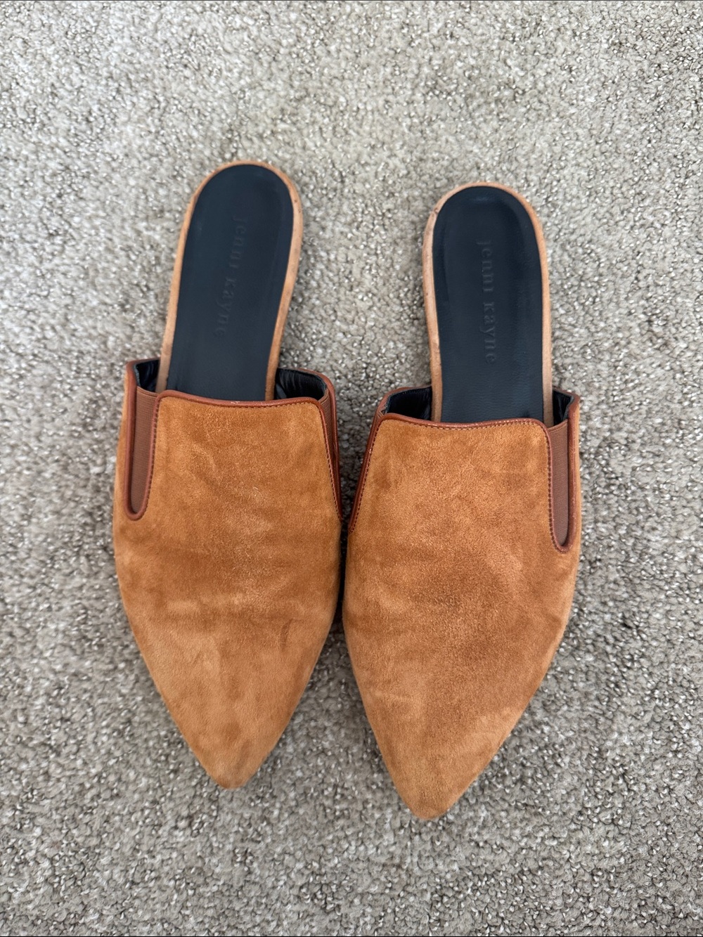 Jenni Kayne Pointed Toe Suede Mule in Chestnut